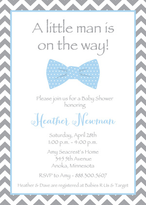 Light Blue Bow Tie Note Cards