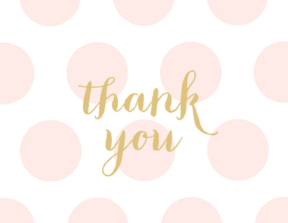 Light Blue Dots Gold Glitter Graphic Thank You Note
