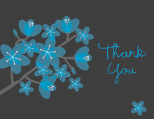 Blooming Orchid Blue Thank You Cards