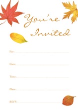 Fall Leaves Party Lights Invitations