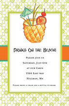 Cool Pineapple Drink Tropical Invitations