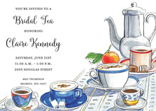 Tea Placesetting Damask Style Invitations