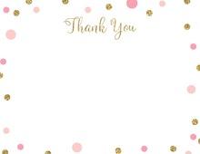 Gold Glitter Graphic Hearts Thank You Cards