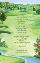 Golf Green Red Flag Invitations