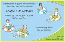 Water Slide Pool Party Invitations