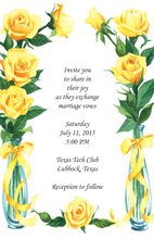 Pink Roses Blue Trellis Invitations