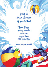 Blue Water Slide Birthday Party Invitations