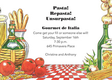 Classic Italian Table Red Border Invitations