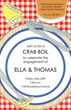 Red Lobster Crab In Palm Trees Invitation