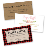 Baby Shower Games Diaper Raffle Cards