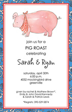 BBQ Bandana Pig Faux Chalkboard Frame Invitations