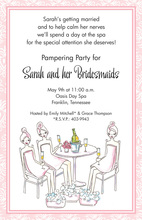 Chevron Pink Spa Girl Birthday Party Invitations
