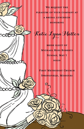 Modern Wedding Cake Floral Decoration Invitations