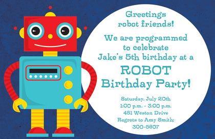 Smiling Robot Invitations