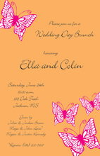 Winged Pink Butterfly Invitations