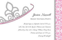 Gold Glitter Princess Crown Photo Birthday Invitations