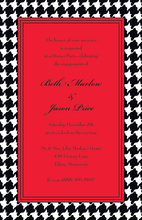 Holiday Houndstooth In Red Invitations