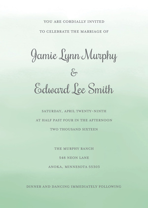 Green Watercolor Wash RSVP Cards