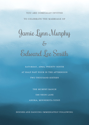 Navy Watercolor Wash RSVP Cards