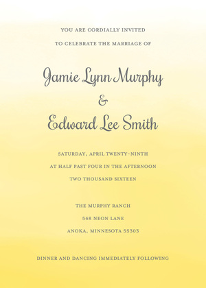 Yellow Watercolor Wash RSVP Cards