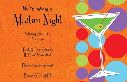 Martini Night Chalkboard Invitations
