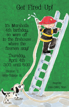 Hero Firefighter Party Invitations