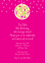 Girly Disco Ball Party Invitation