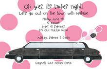 Out On The Town Girly Limousine Invitation