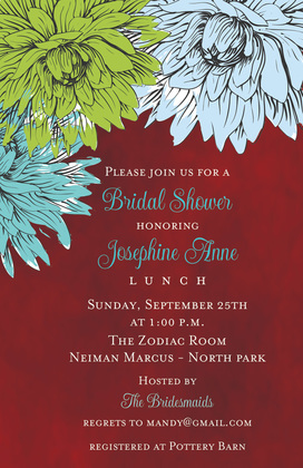 Formal Floral Painted Invitations