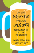 Green Banner Beer Party Invitations