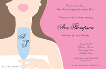 Lovely Champagne Girl In Pink Invitation