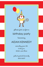 Blue Sock Monkey Party Invitations