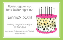 Leopard Cake Lady Birthday Invitation