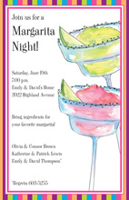 Two Margaritas Pink Border Invitation