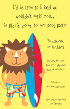 Surfin' Lion Invitation