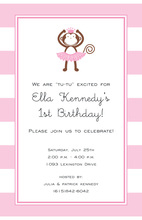 Pink Sock Monkey Party Invitations