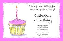 1st Birthday Tiered Cake Pink Invitation