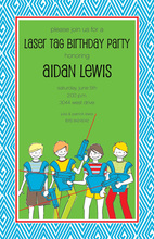 Exciting Game Laser Tag Blue Invitations