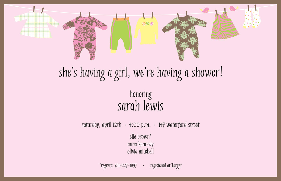 pajama baby shower invitations