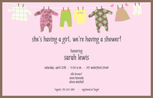 Hanging Baby Girl Dresses Invitation