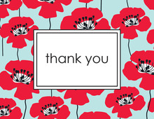 Poppy Red Thank You Cards