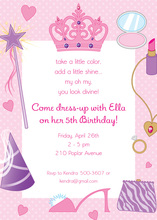 Grey Chevrons Purple Dots Princess Chalkboard Invites