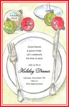 Formal Red Roses Holiday Setting Invitations