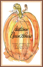 Big Watercolor Pumpkin Invitations