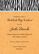 Sweet Wild Zebra Banded Orange Invitations