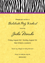 Sweet Wild Zebra Banded Yellow Invitations