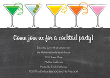 Chalkboard Five Martinis Invitation