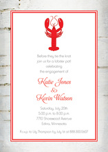 Wooden Birch Red Lobster Invitations