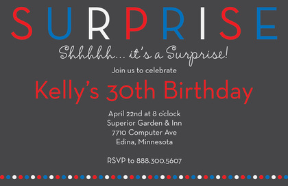 Surprise Birthday Party Dots Invitation