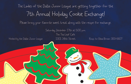 Chalkboard Cookies Christmas Invitations